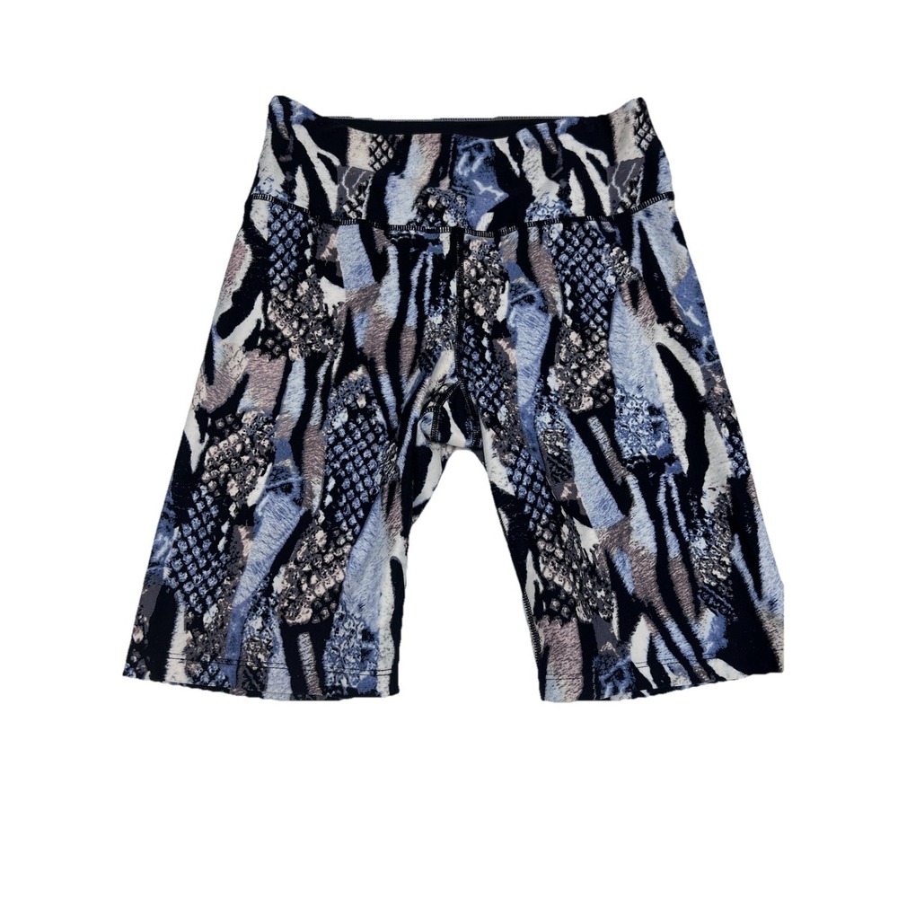 Calvin Klein Women's M High Rise Fashion Print Legging Shorts Animal Mix Spray